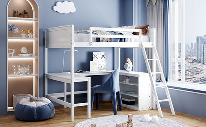 Loft Bed With Shelves With Desk - The Sleep Loft - Online Mattress Showroom NYC