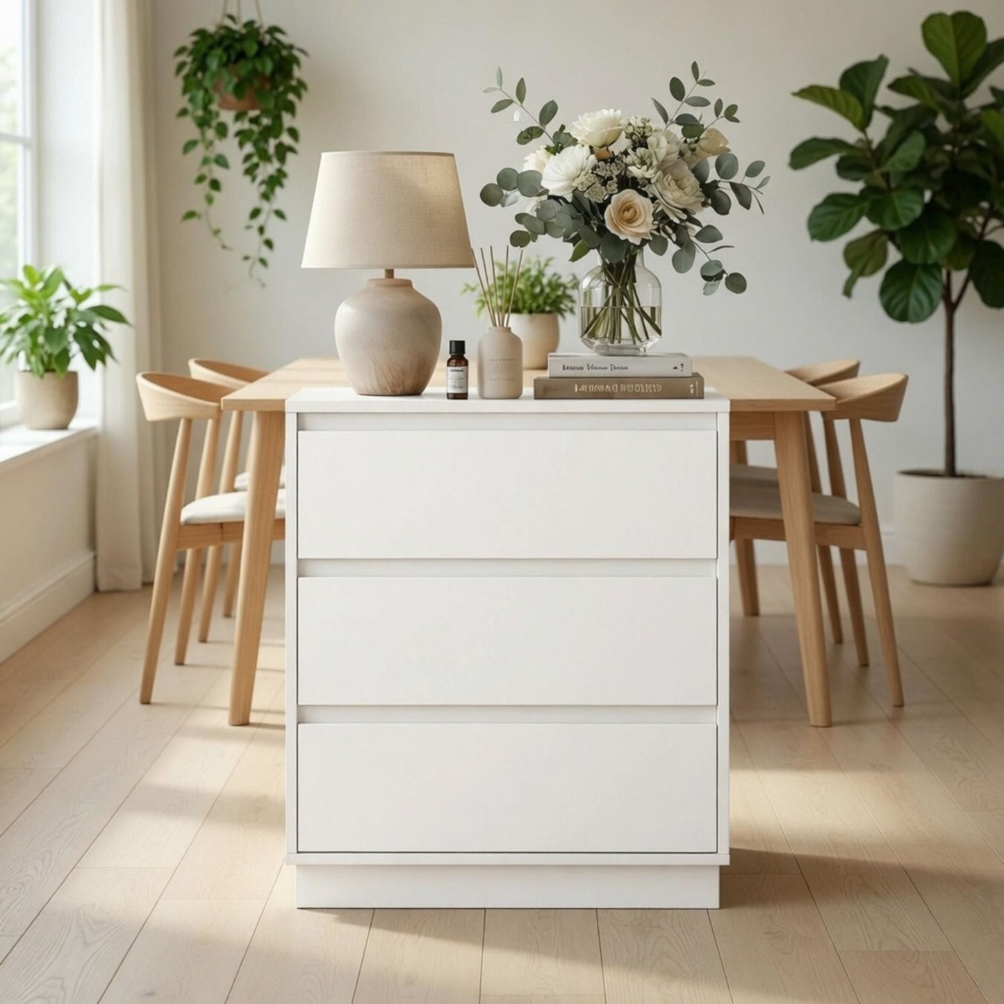 3 Drawer Nightstand, Bedroom Side Table