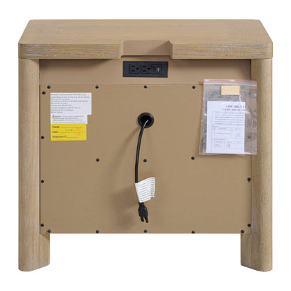 Clove - 3 Drawer Nightstand - Tan - The Sleep Loft - Online Mattress Showroom NYC