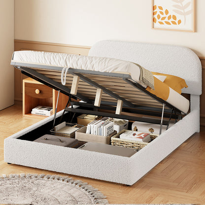 Upholstered Platform Bed With Hydraulic Storage System - The Sleep Loft - Online Mattress Showroom NYC