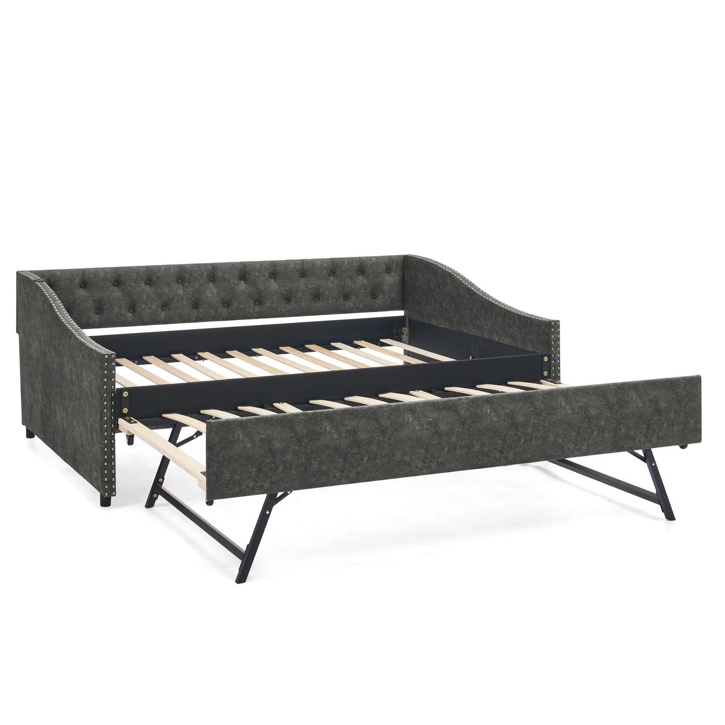 Upholstered Daybed With USB Charging & Pull Out Bed - The Sleep Loft - Online Mattress Showroom NYC