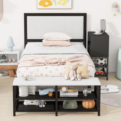 Platform Bed With 2 Tier Storage Shelves, Storage Cabinet - The Sleep Loft - Online Mattress Showroom NYC