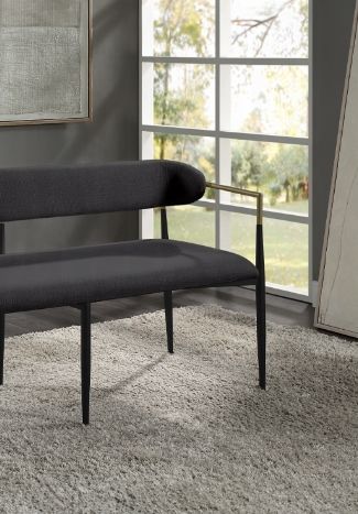 Jaramillo - Chenille Bench - Black - The Sleep Loft - Online Mattress Showroom NYC