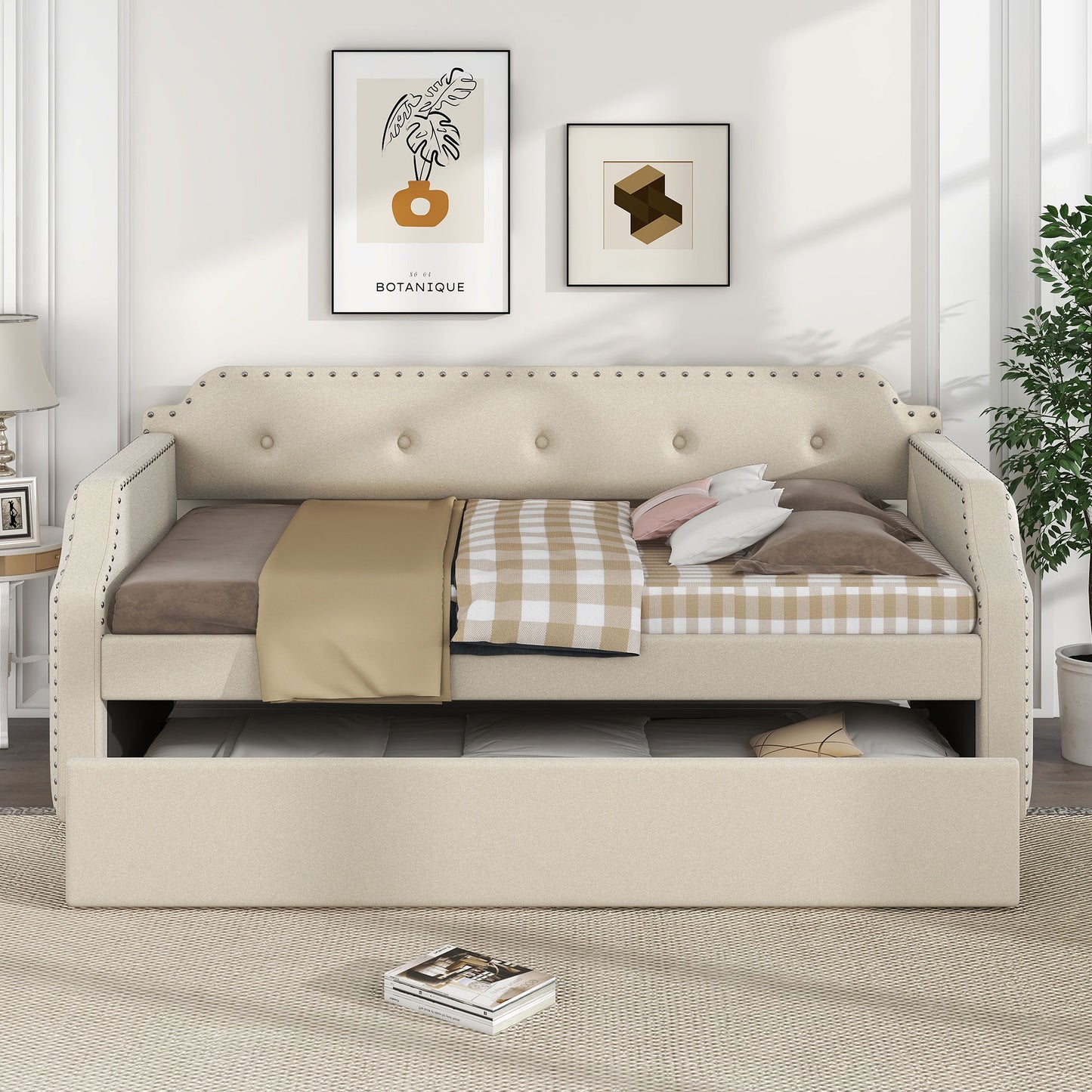 Upholstered Daybed With Trundle - The Sleep Loft - Online Mattress Showroom NYC