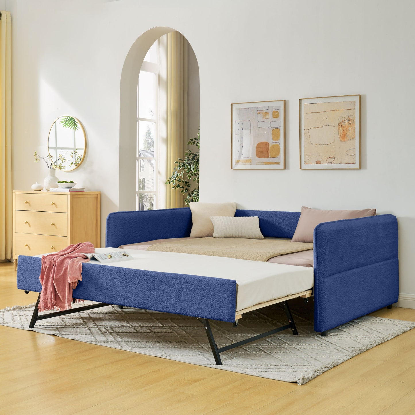 Upholstered Daybed With Pop Up Trundle - The Sleep Loft - Online Mattress Showroom NYC