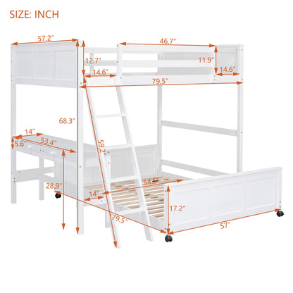 Full Over Full Bunk Bed With Desk - The Sleep Loft - Online Mattress Showroom NYC