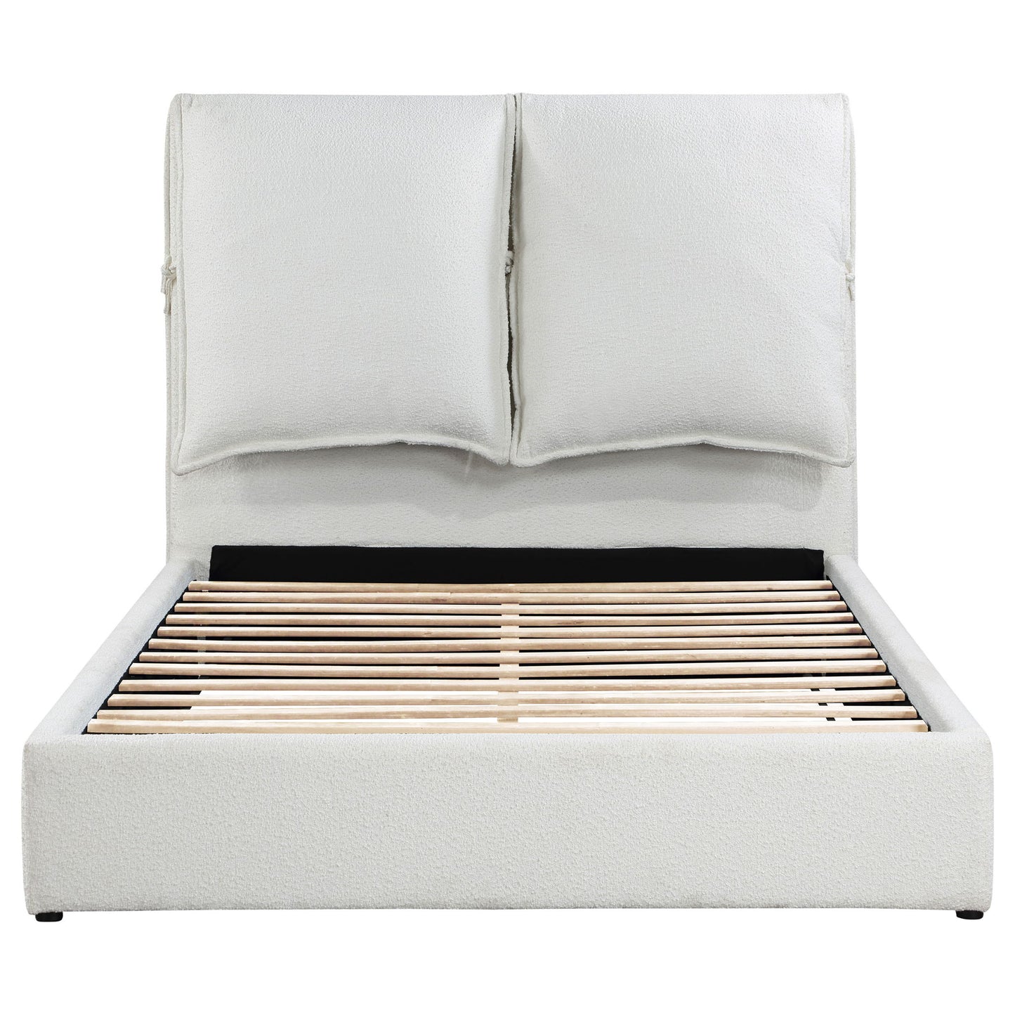 Corwyn - Queen Upholstered Panel Bed With Headboard Pillows - White - The Sleep Loft - Online Mattress Showroom NYC