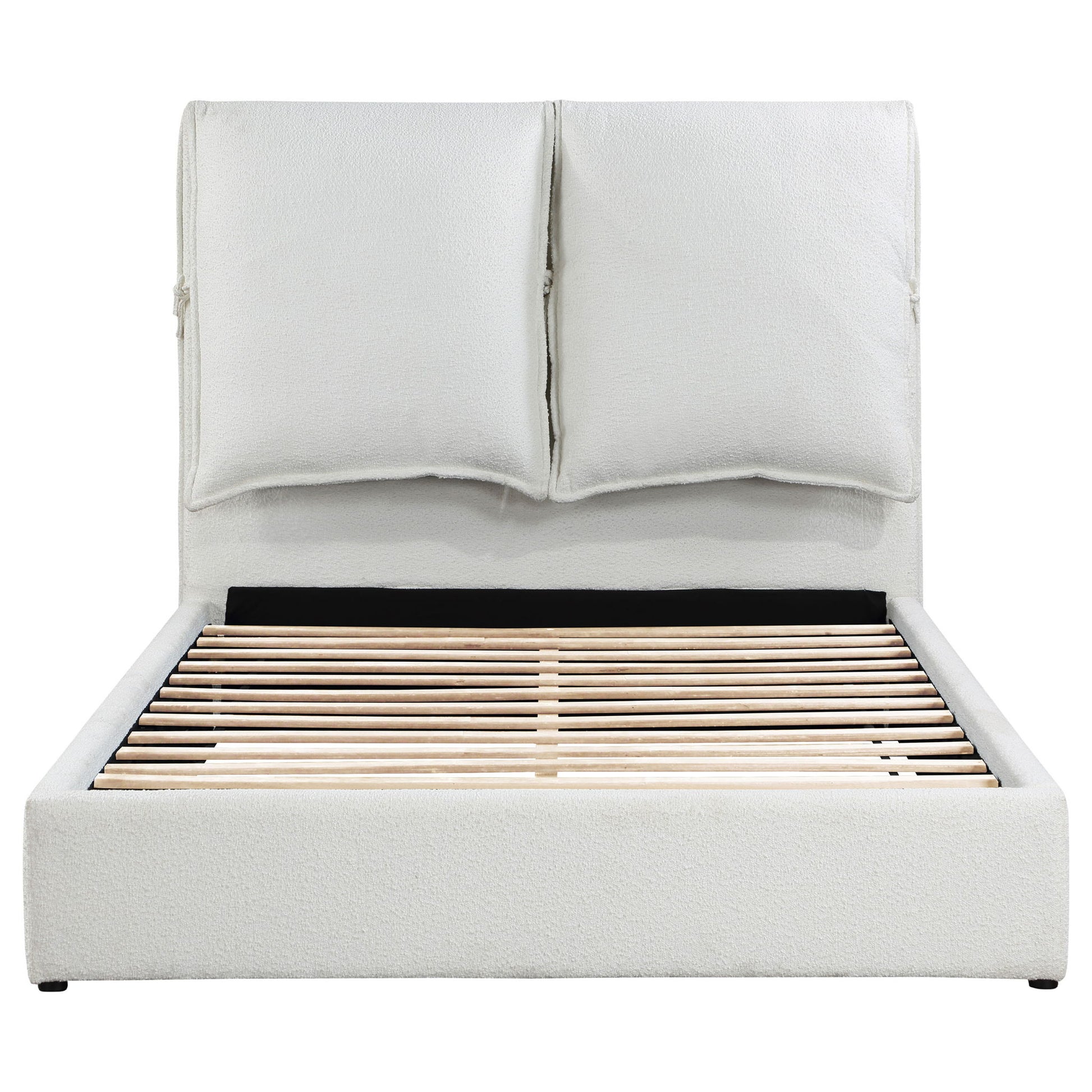 Corwyn - Queen Upholstered Panel Bed With Headboard Pillows - White - The Sleep Loft - Online Mattress Showroom NYC