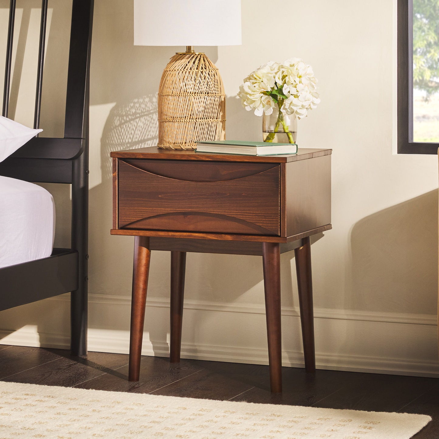 1 Drawer Nightstand - Walnut - The Sleep Loft - Online Mattress Showroom NYC