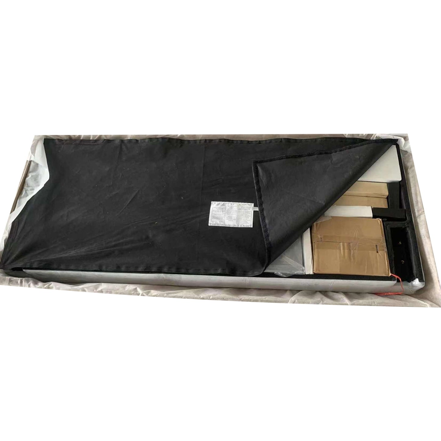 King Size Upholstered Platform Bed Frame With Button Tufted Fabric Headboard, No Box Spring Needed, Wood Slat Support