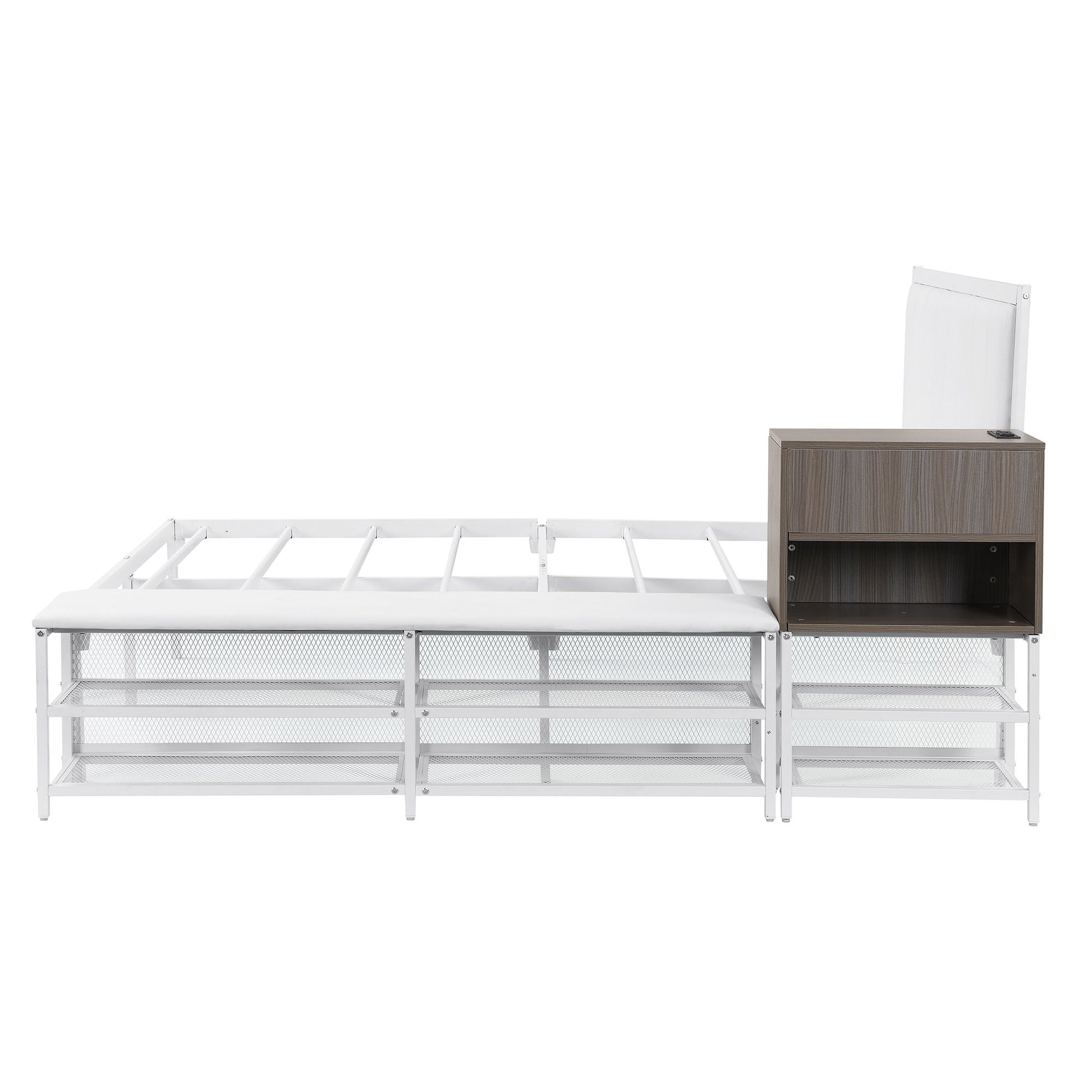 Platform Bed With 2 Tier Storage Shelves, Storage Cabinet - The Sleep Loft - Online Mattress Showroom NYC
