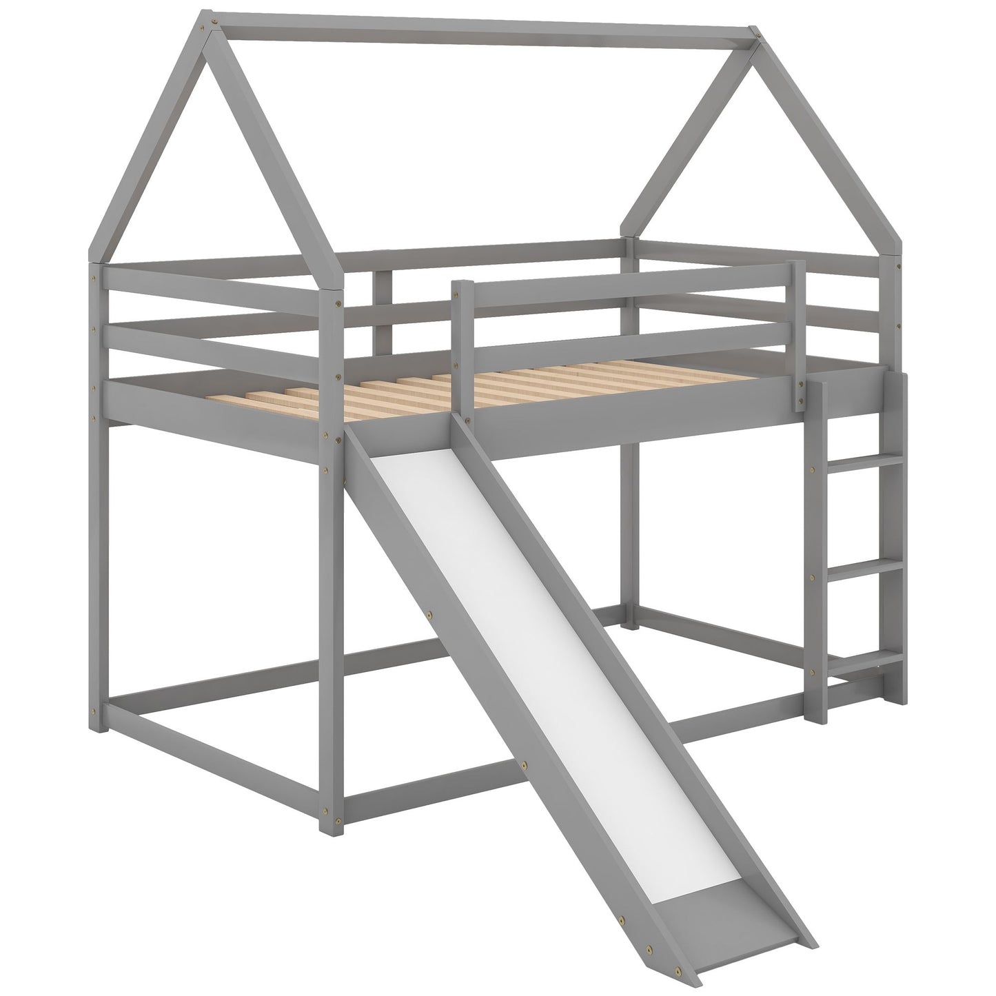 House Shape Bunk Bed With Slide And Ladder - The Sleep Loft - Online Mattress Showroom NYC
