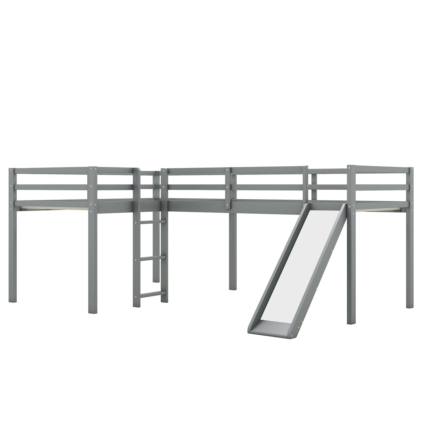 L Shaped Loft Bed With Ladder And Slide - The Sleep Loft - Online Mattress Showroom NYC