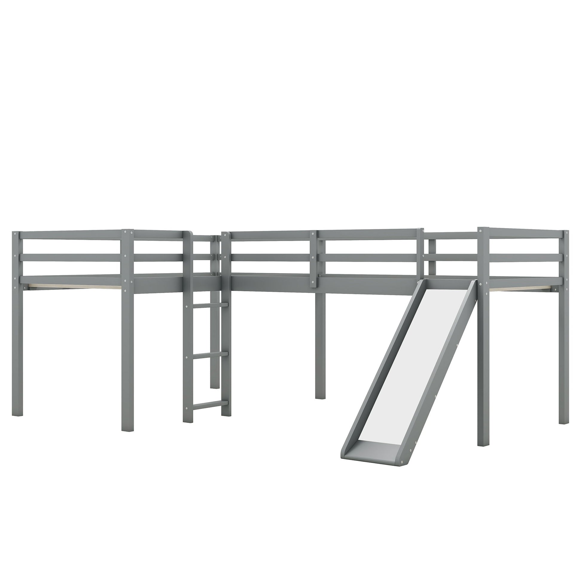 L Shaped Loft Bed With Ladder And Slide - The Sleep Loft - Online Mattress Showroom NYC