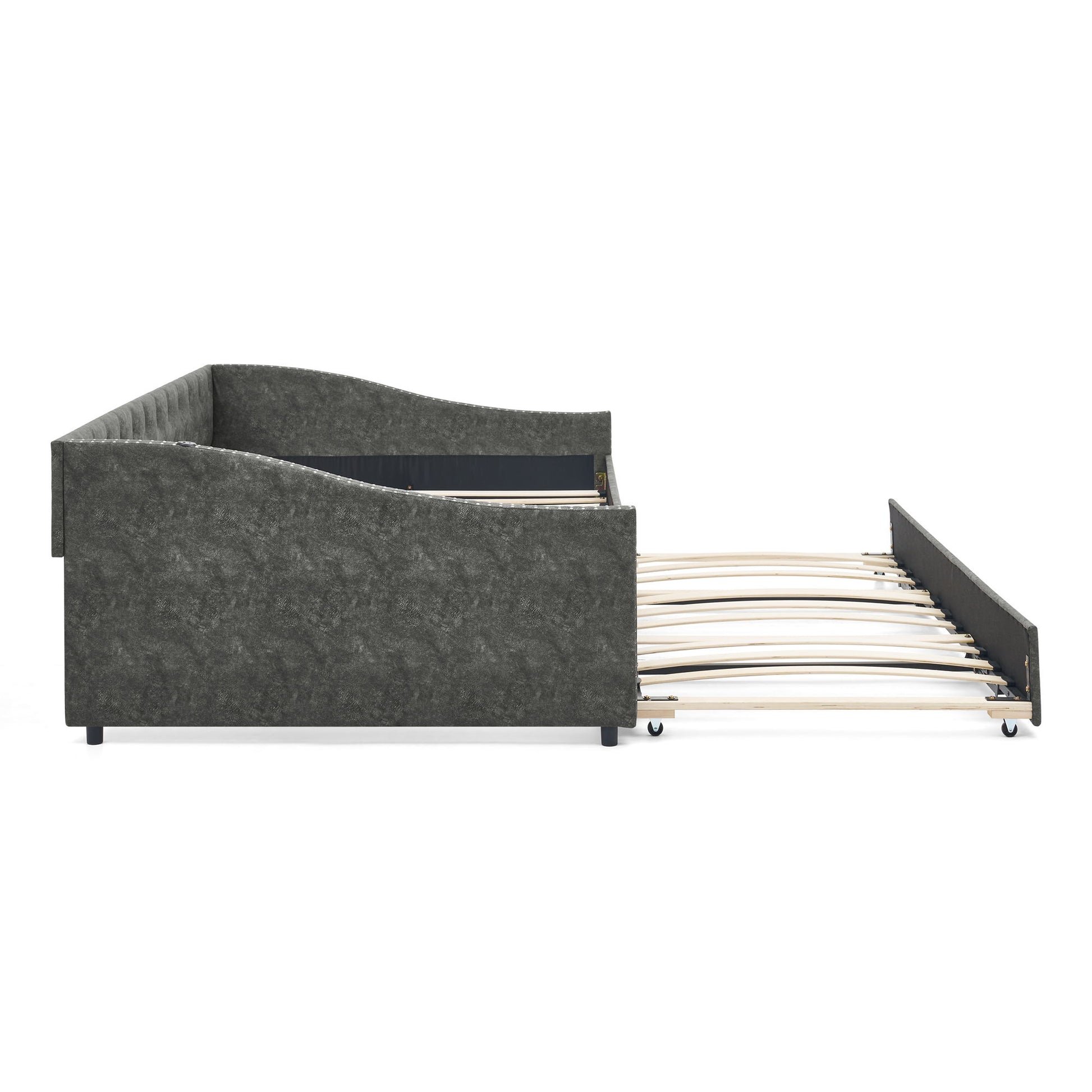 Upholstered Daybed With USB Charging & Pull Out Bed - The Sleep Loft - Online Mattress Showroom NYC