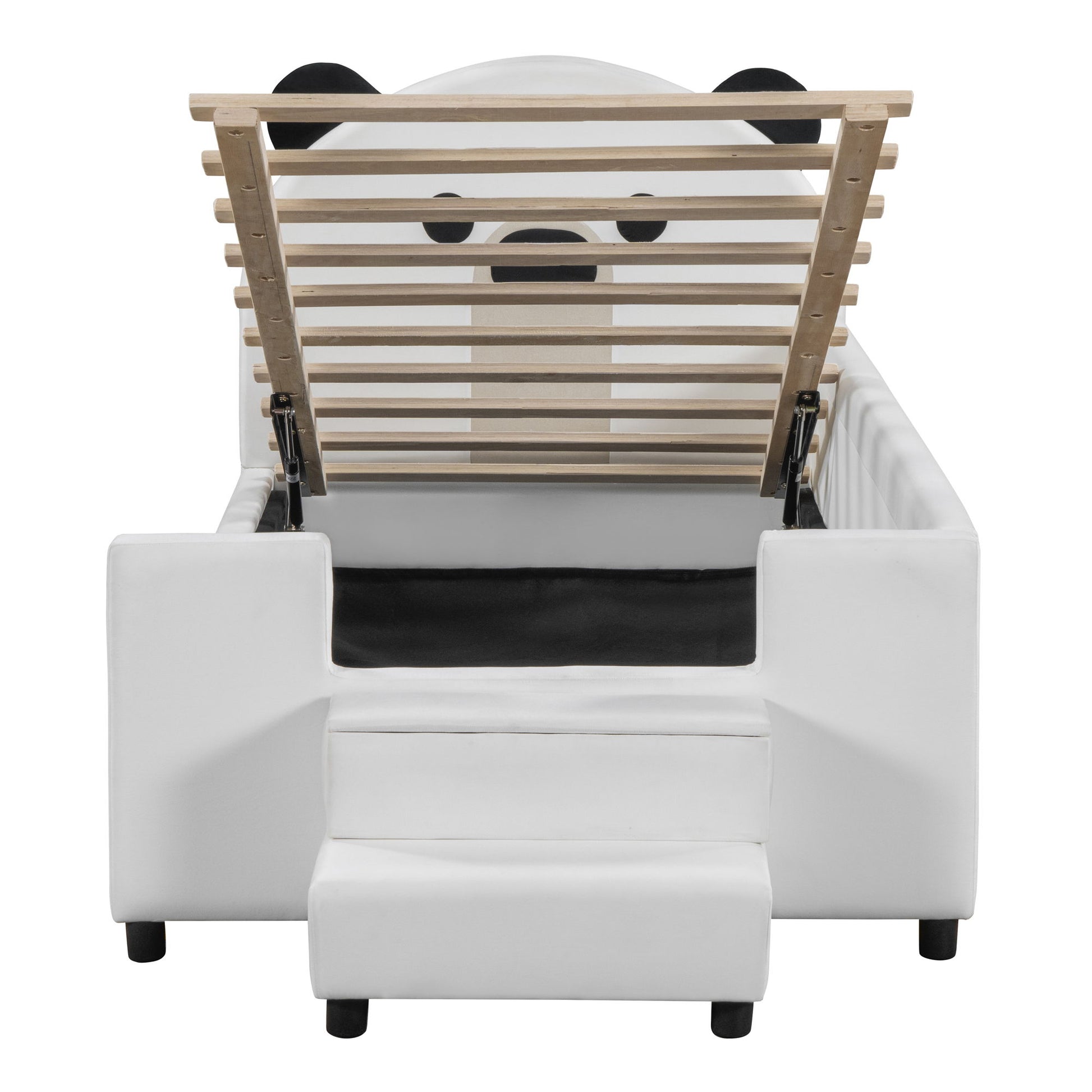 Upholstered Daybed With Bear Shaped Headboard, Hydraulic System And Breathable Fence - The Sleep Loft - Online Mattress Showroom NYC