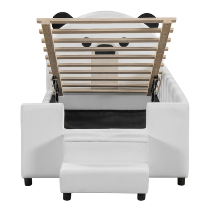 Upholstered Daybed With Bear Shaped Headboard, Hydraulic System And Breathable Fence - The Sleep Loft - Online Mattress Showroom NYC