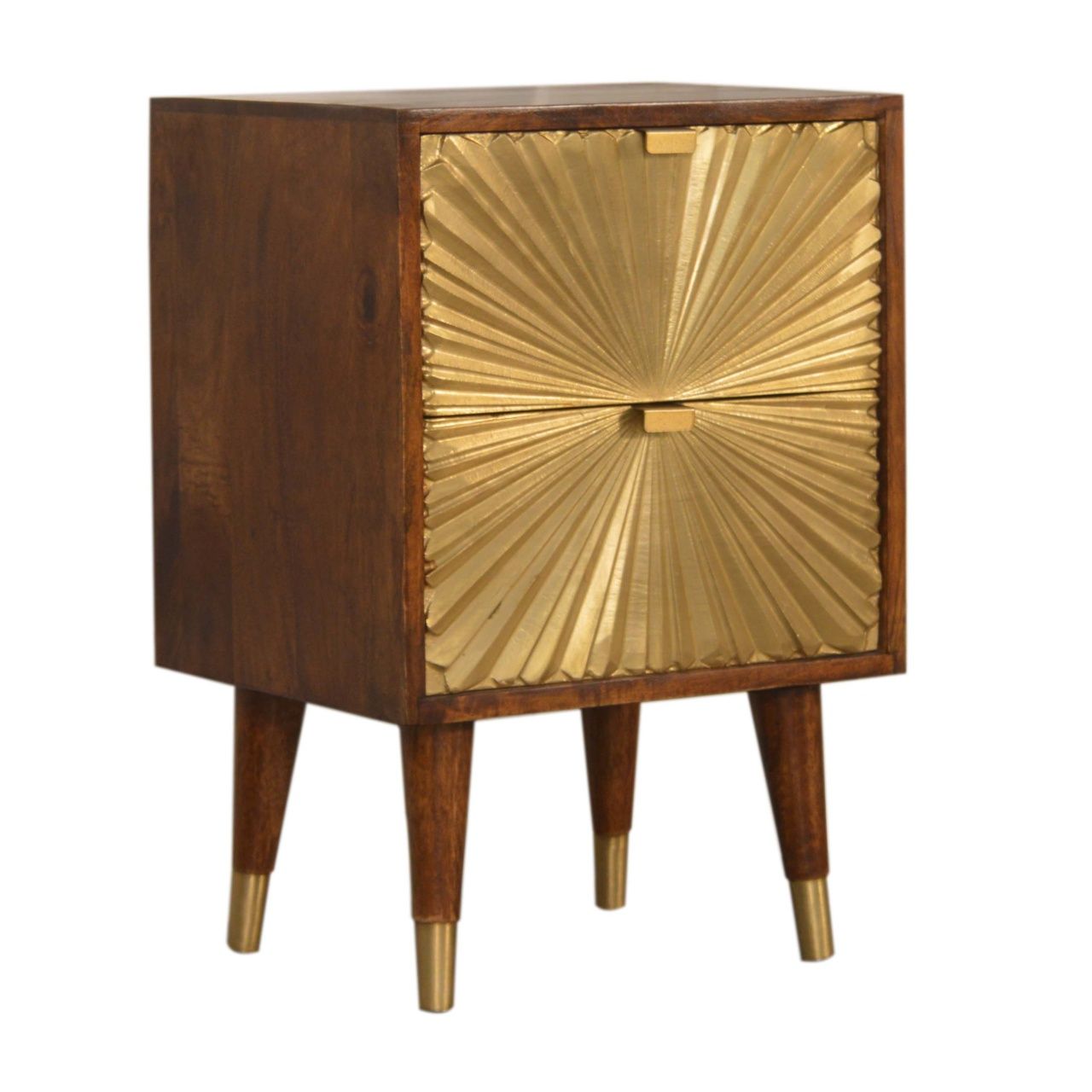 Manila - Nightstand - Brown / Gold - The Sleep Loft - Online Mattress Showroom NYC