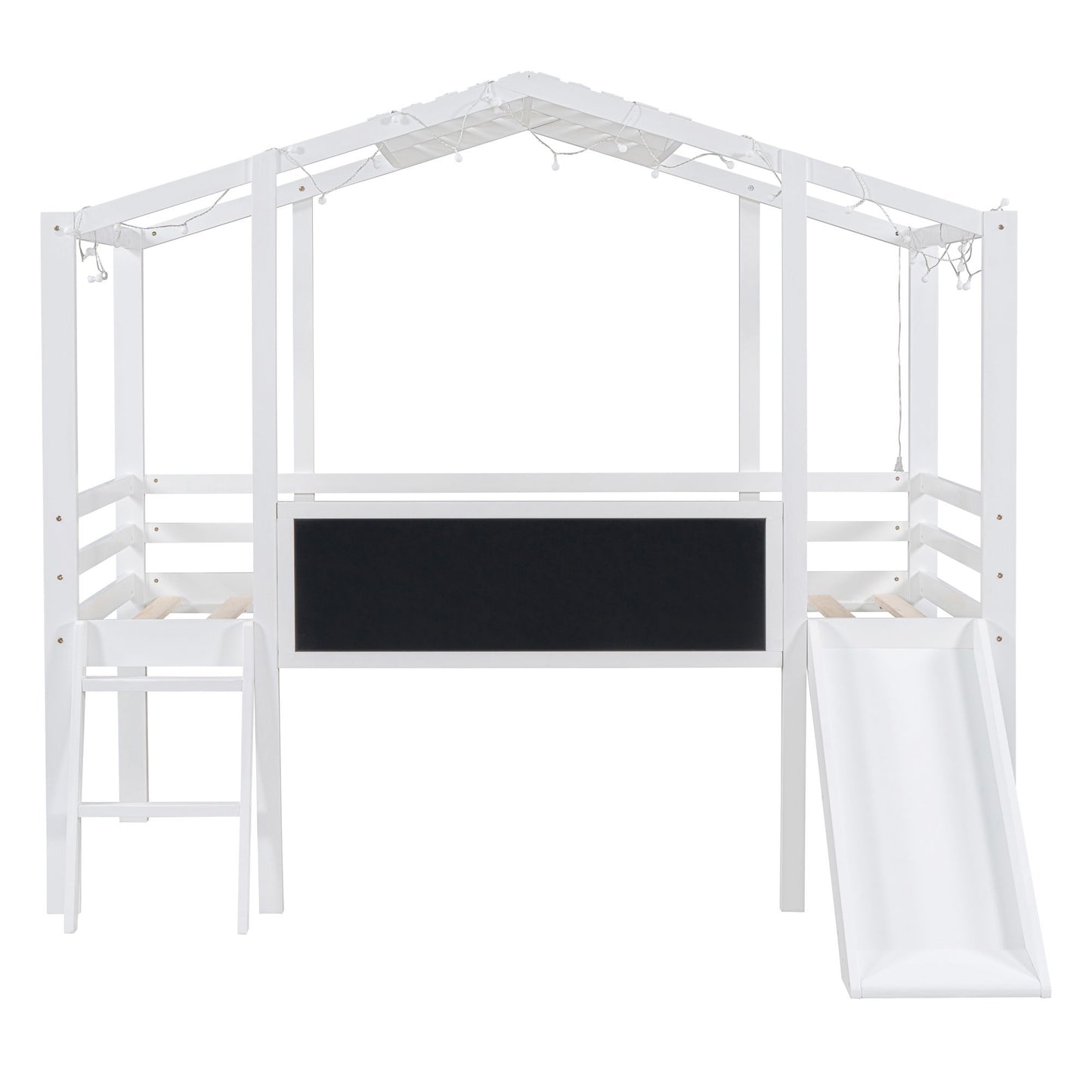 Loft House Bed With Ladder And Slide, With board And Light Strip On The Roof - The Sleep Loft - Online Mattress Showroom NYC