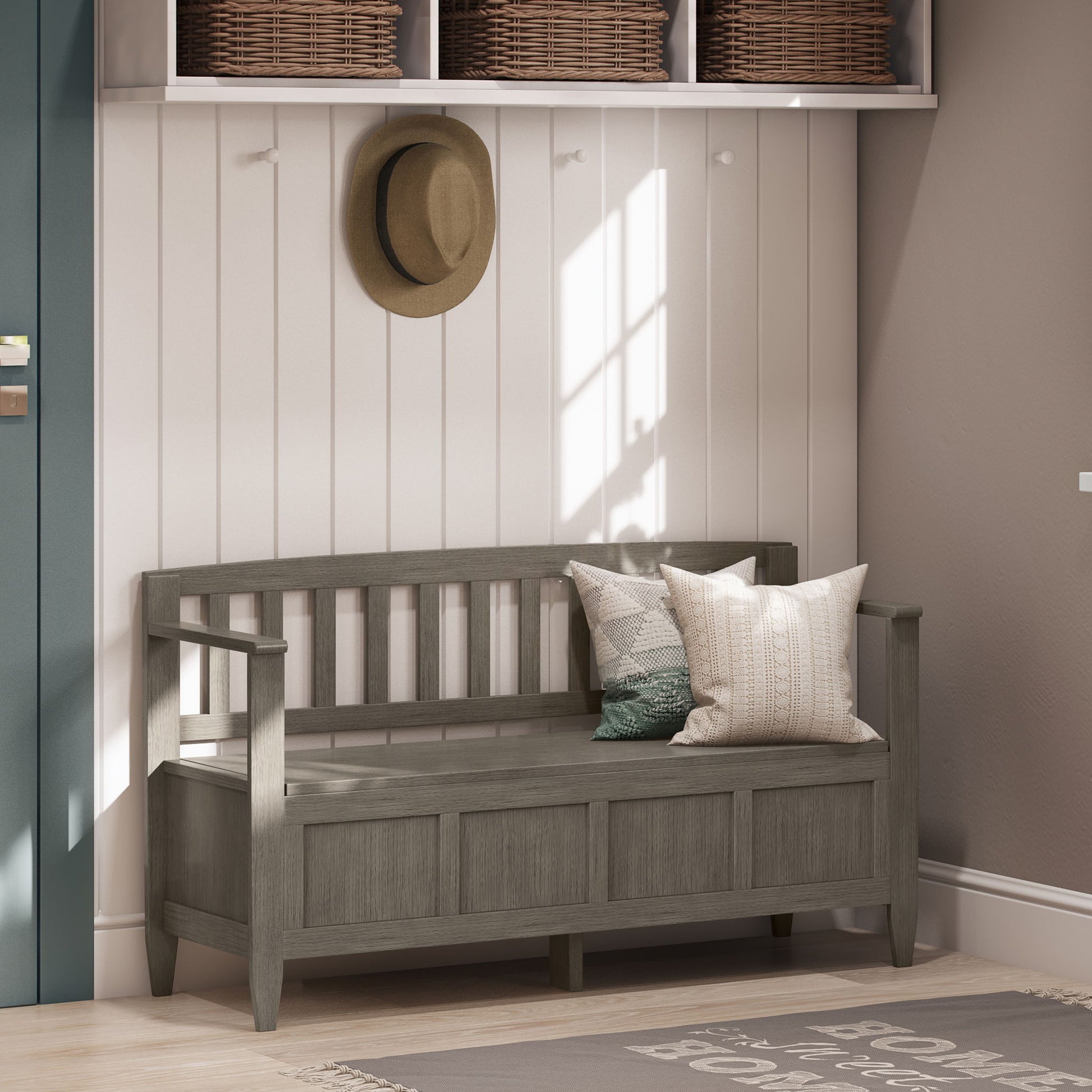 Brooklyn - Handcrafted Entryway Storage Bench - The Sleep Loft - Online Mattress Showroom NYC