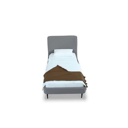 Twin Bed With Curved Headboard - Gray / Black - The Sleep Loft - Online Mattress Showroom NYC