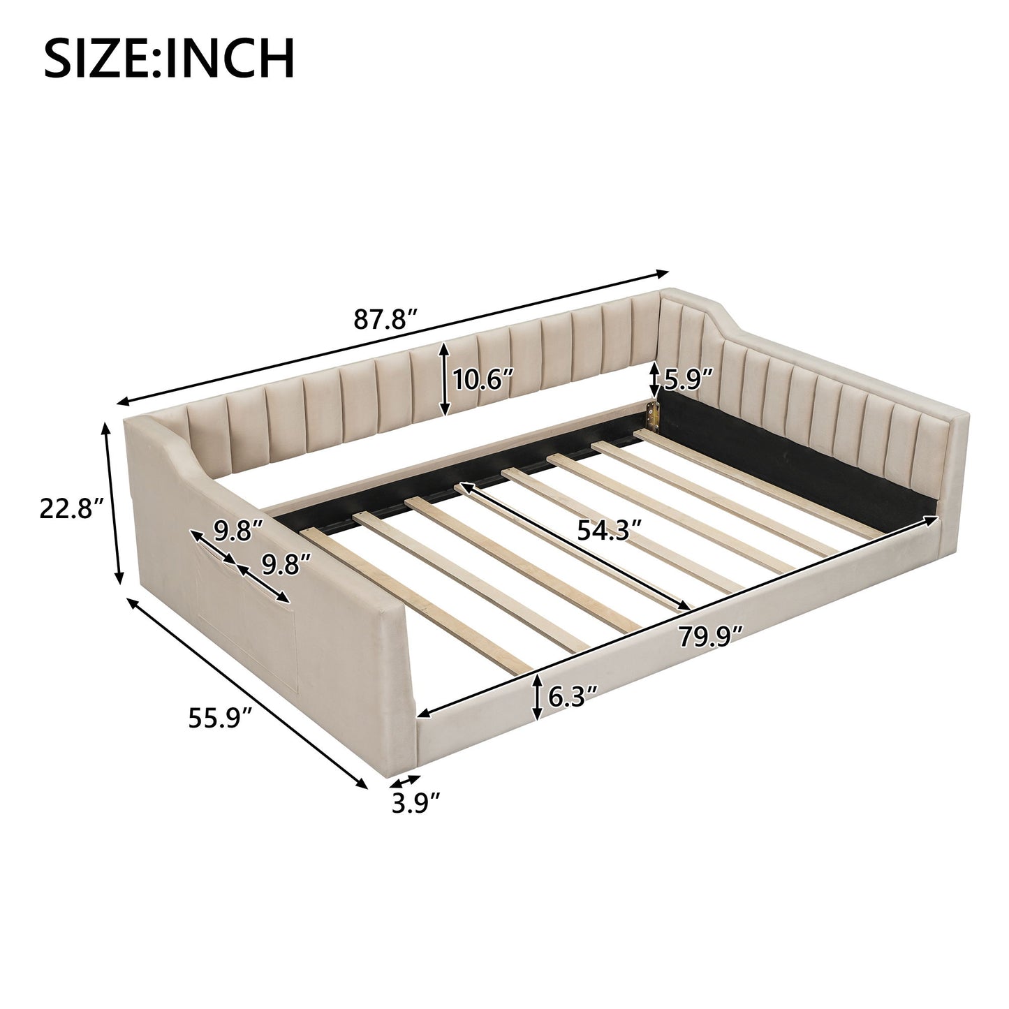 Daybed With Side Storage Pocket - The Sleep Loft - Online Mattress Showroom NYC