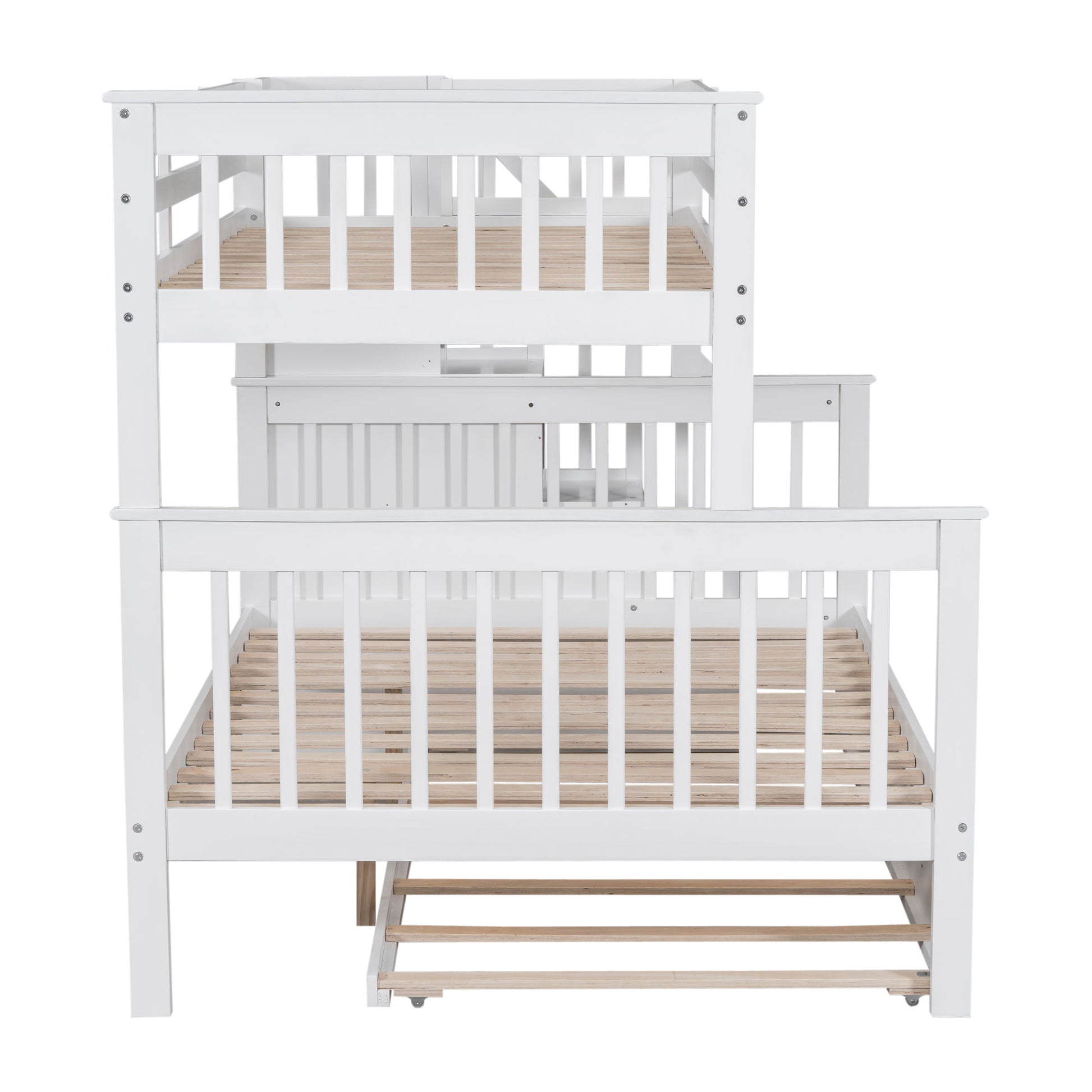 Bunk Bed With Twin Size Trundle, Storage And Guard Rail For Bedroom - The Sleep Loft - Online Mattress Showroom NYC