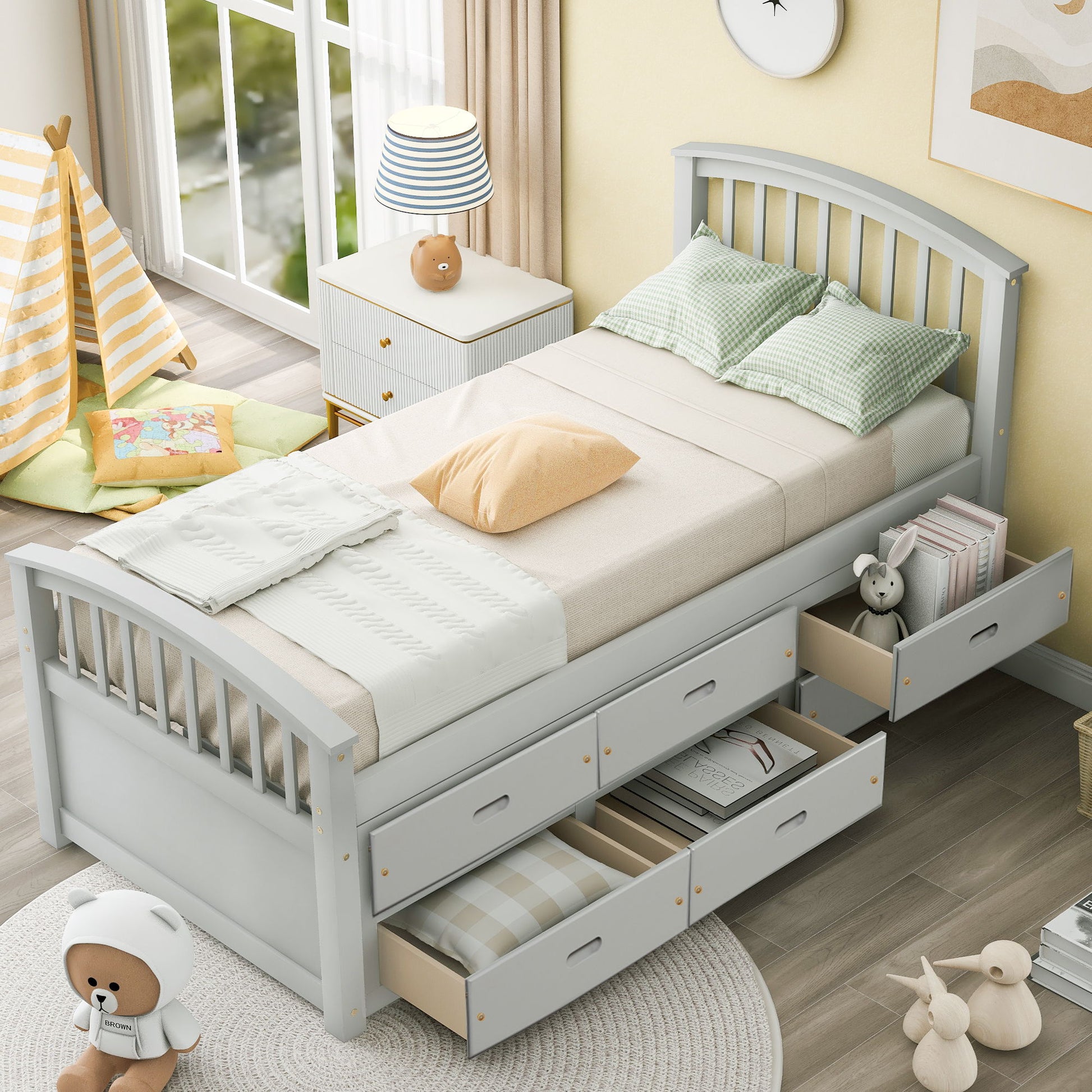 Platform Storage Bed Solid Wood Bed With 6 Drawers - The Sleep Loft - Online Mattress Showroom NYC