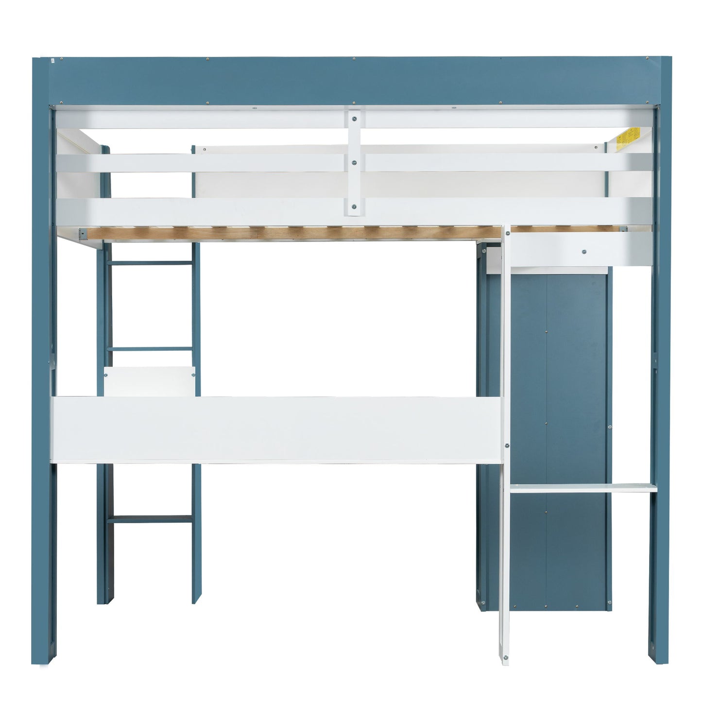 Loft Bed With Built In Storage Shelves, Clothes Rail, And Desk - The Sleep Loft - Online Mattress Showroom NYC