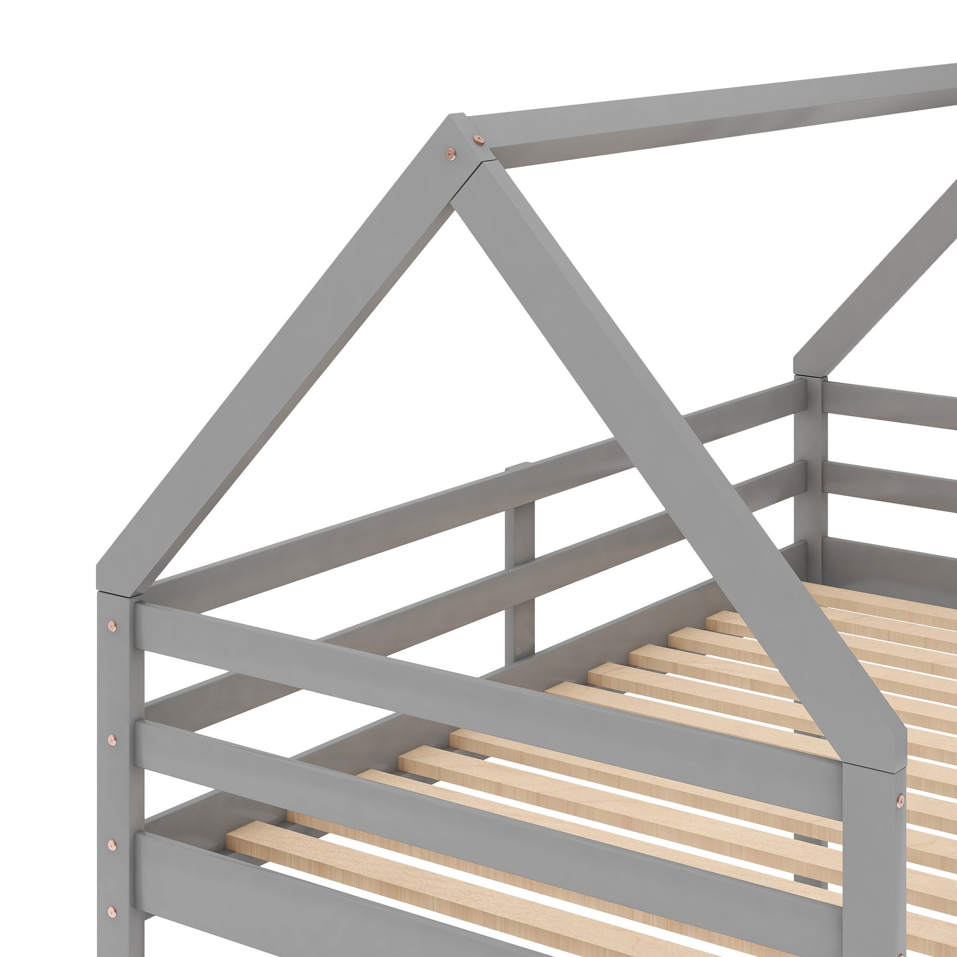 Low Bunk Bed With House Shaped Frame And Ladder - The Sleep Loft - Online Mattress Showroom NYC