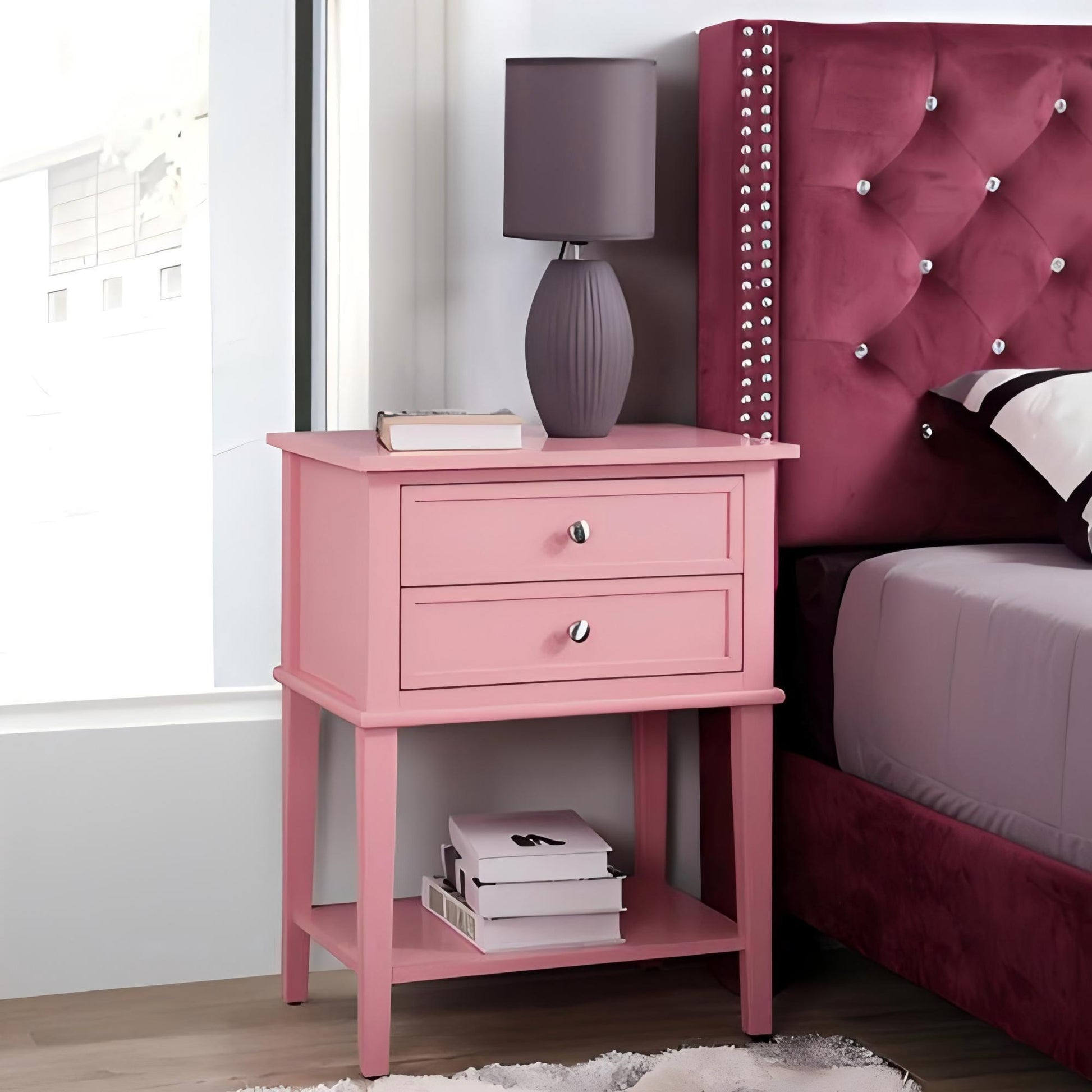 Vibrant Contemporary Nightstand - The Sleep Loft - Online Mattress Showroom NYC