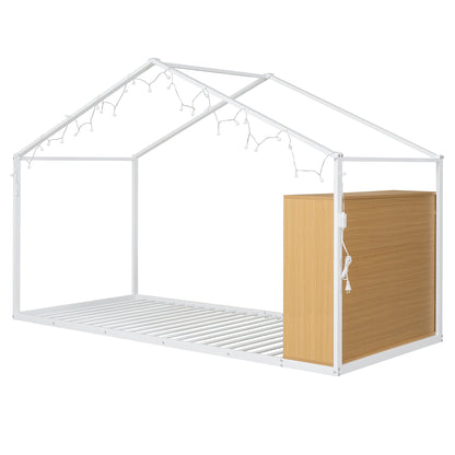 Bed House Frame With Shelves And Lights - The Sleep Loft - Online Mattress Showroom NYC