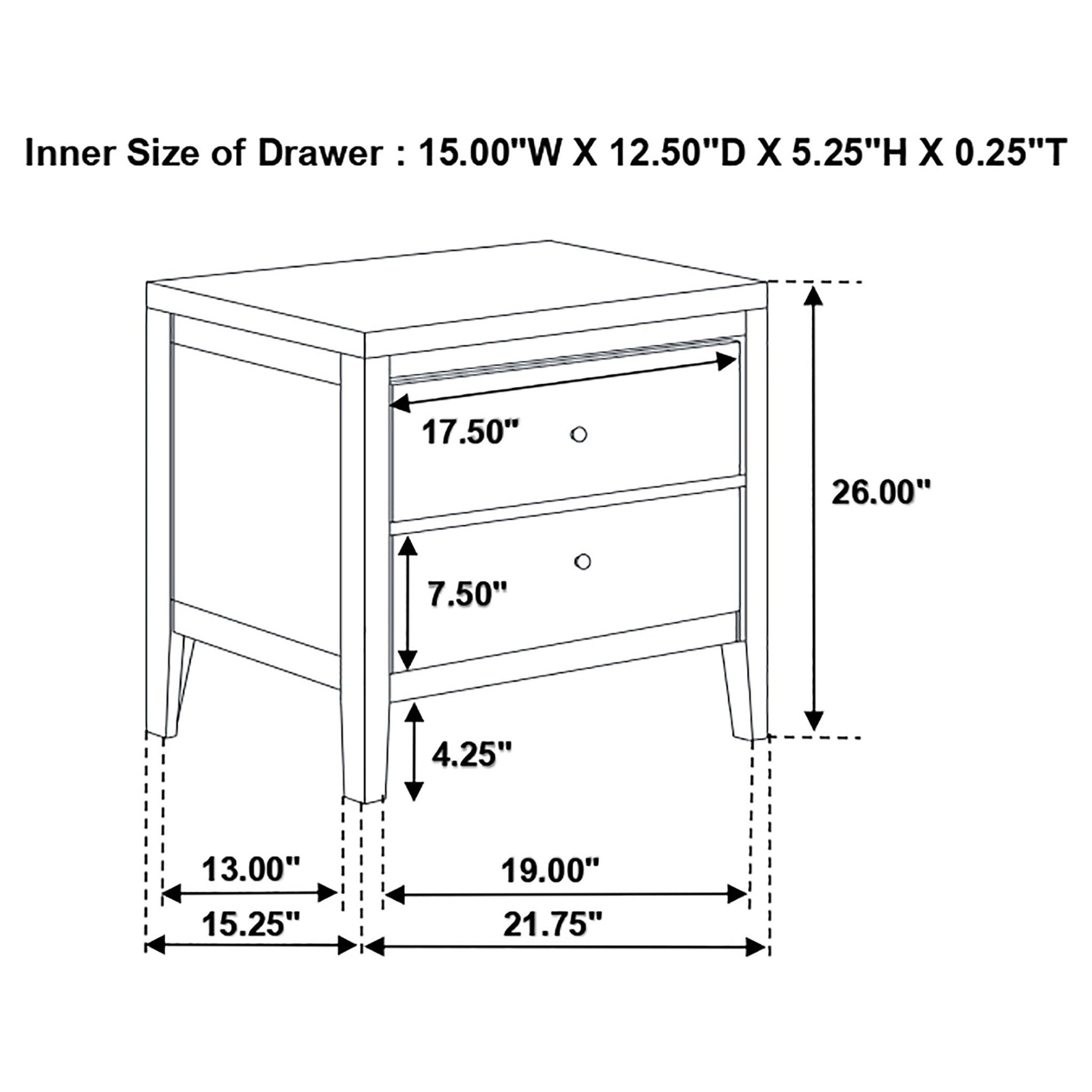 Garrett - 2 Drawer Nightstand - Cappuccino - The Sleep Loft - Online Mattress Showroom NYC