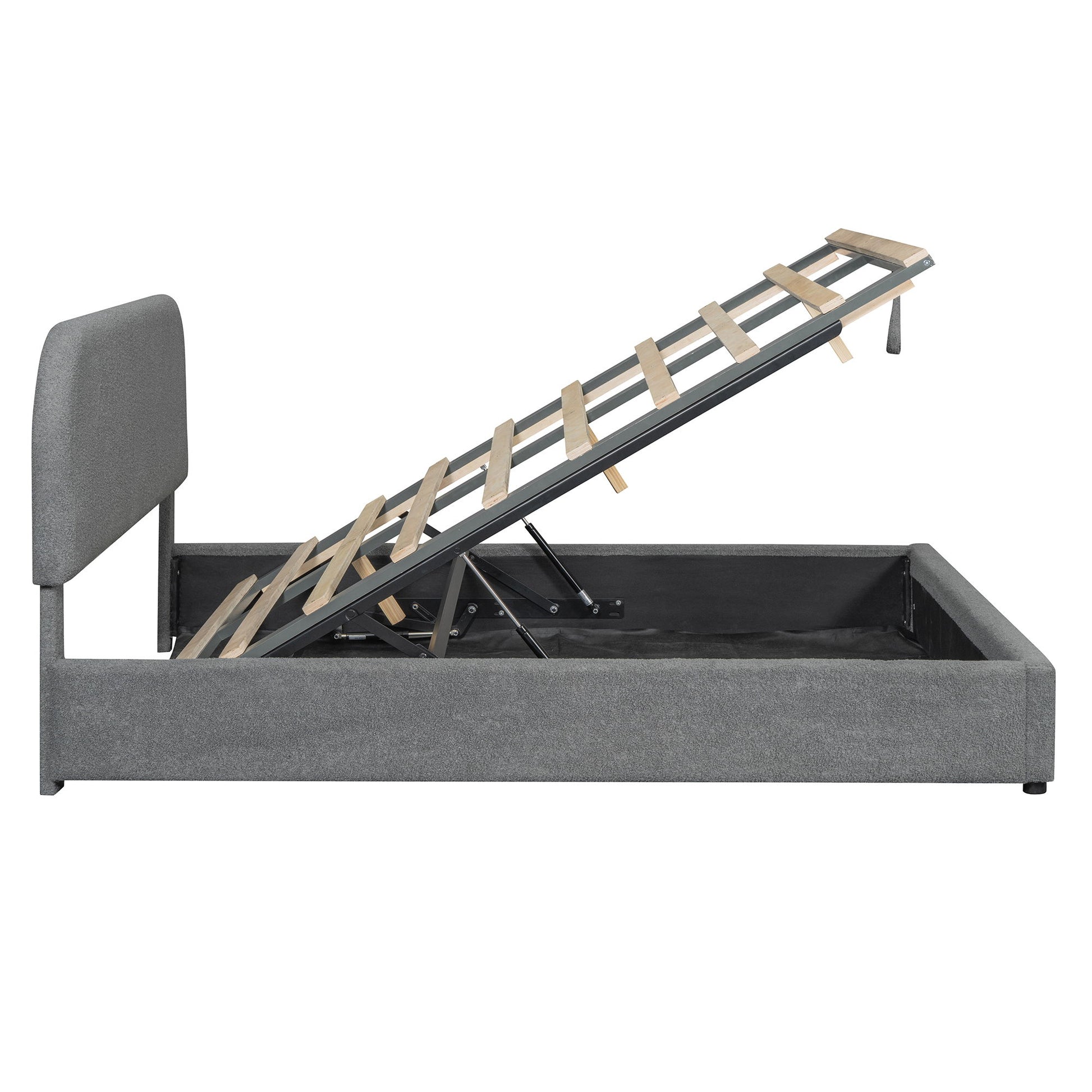 Upholstered Platform Bed With Hydraulic Storage System - The Sleep Loft - Online Mattress Showroom NYC