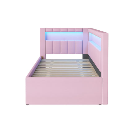 Upholstered Platform Bed With USB Ports And LED Belt - The Sleep Loft - Online Mattress Showroom NYC