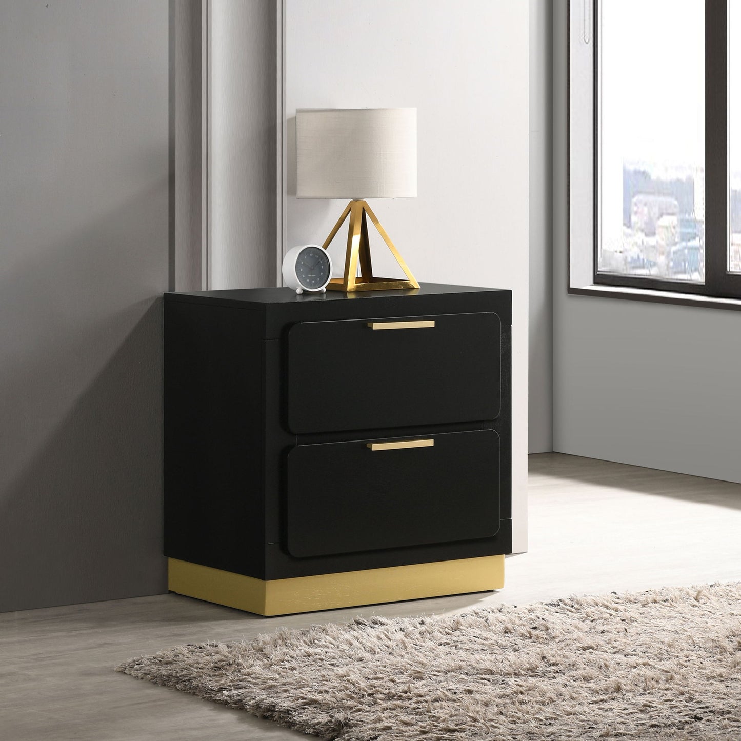 Modern Luxury Nightstand With 2 Drawer Storage - The Sleep Loft - Online Mattress Showroom NYC