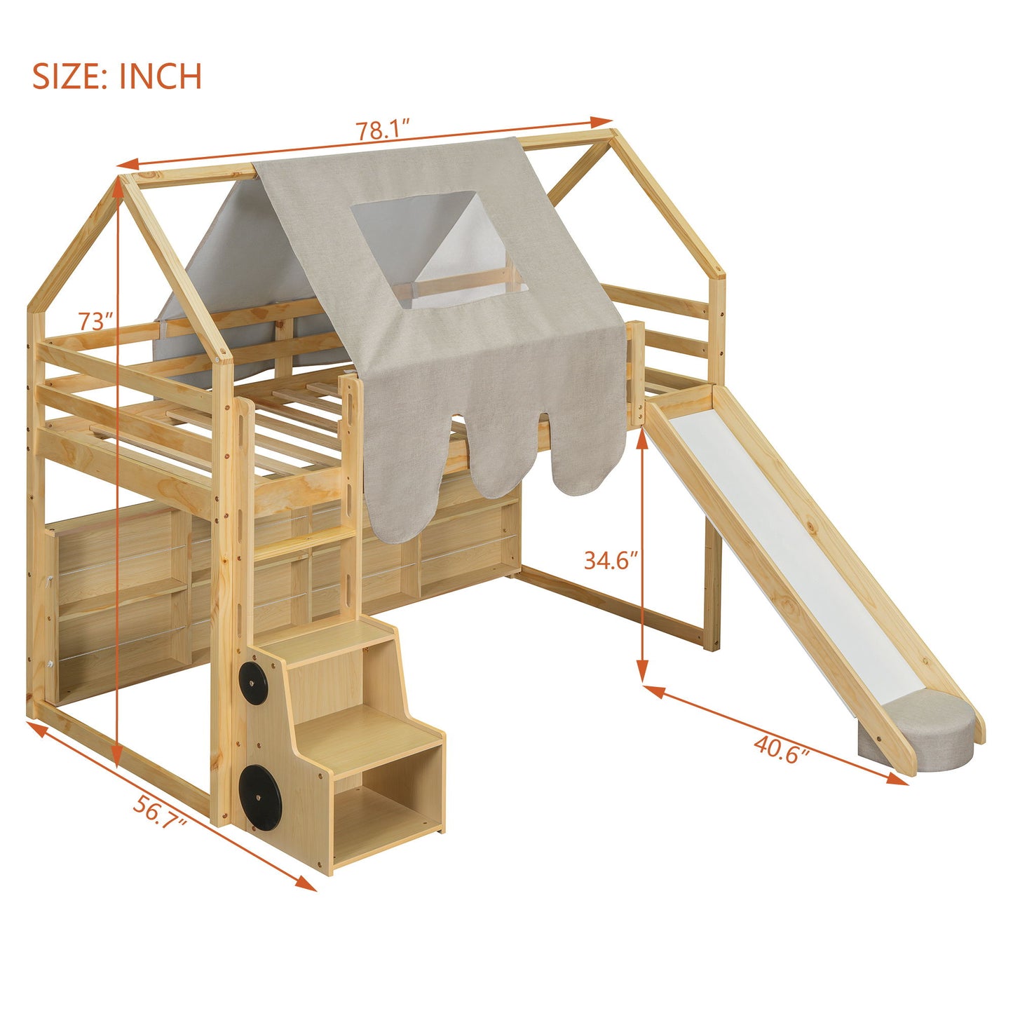 Loft Bed With House Shaped Frame And Tent - The Sleep Loft - Online Mattress Showroom NYC