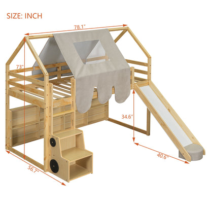 Loft Bed With House Shaped Frame And Tent - The Sleep Loft - Online Mattress Showroom NYC