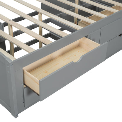 Daybed With 2 Bedside Cabinets, Upper Shelves And 4 Drawers - The Sleep Loft - Online Mattress Showroom NYC