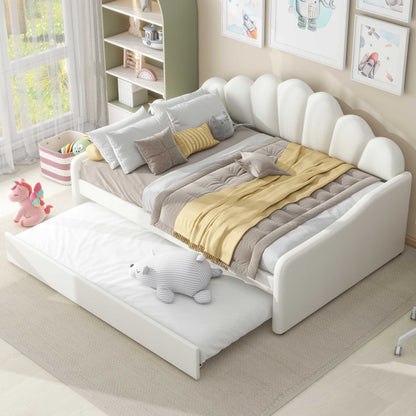 Upholstery Daybed Frame With Shell Shaped Backrest - The Sleep Loft - Online Mattress Showroom NYC