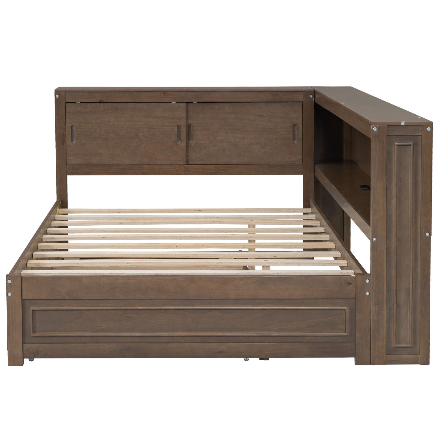 Daybed With Storage Shelves, LED, USB, And Trundle - The Sleep Loft - Online Mattress Showroom NYC