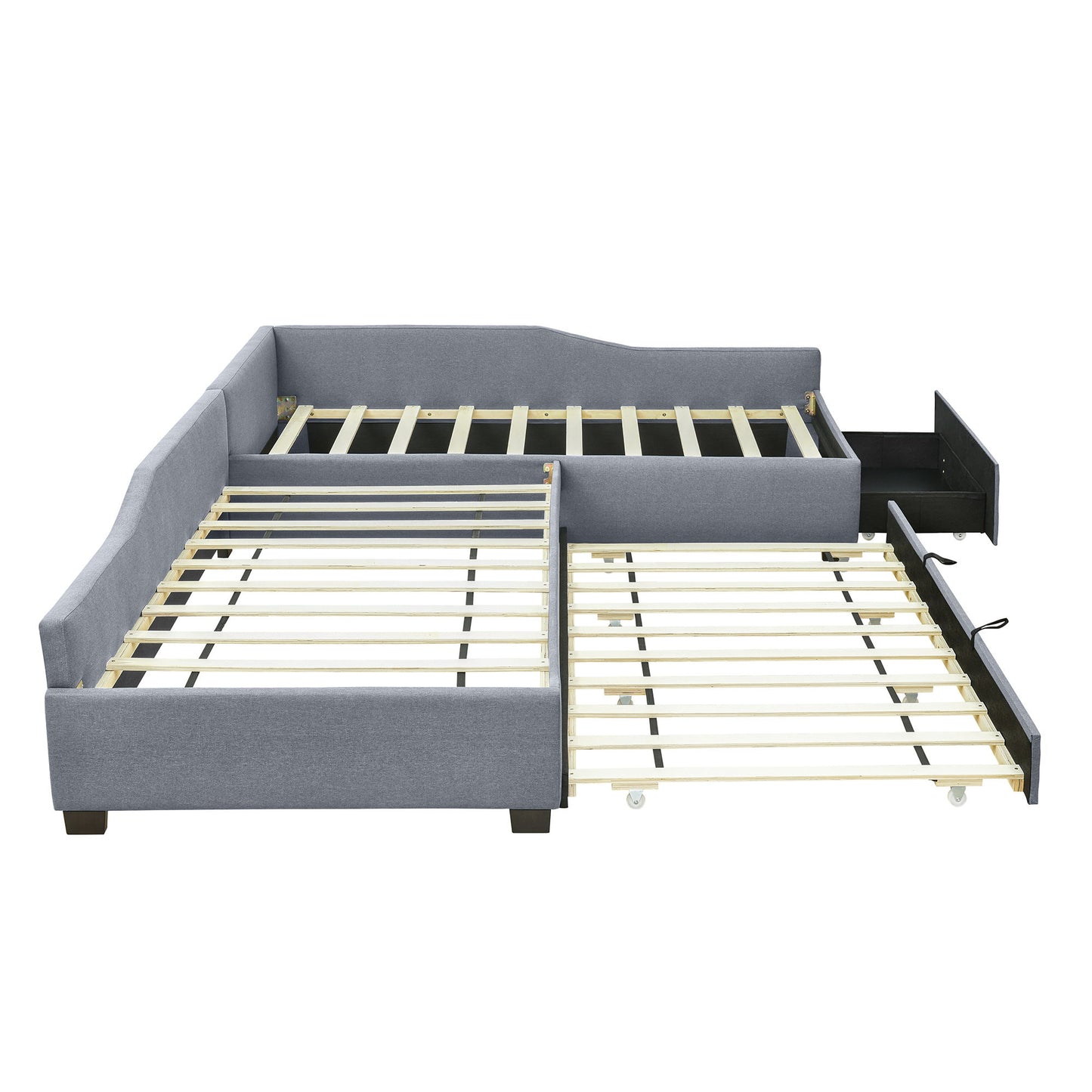 Upholstered Double Daybed With Trundle And Drawer - The Sleep Loft - Online Mattress Showroom NYC