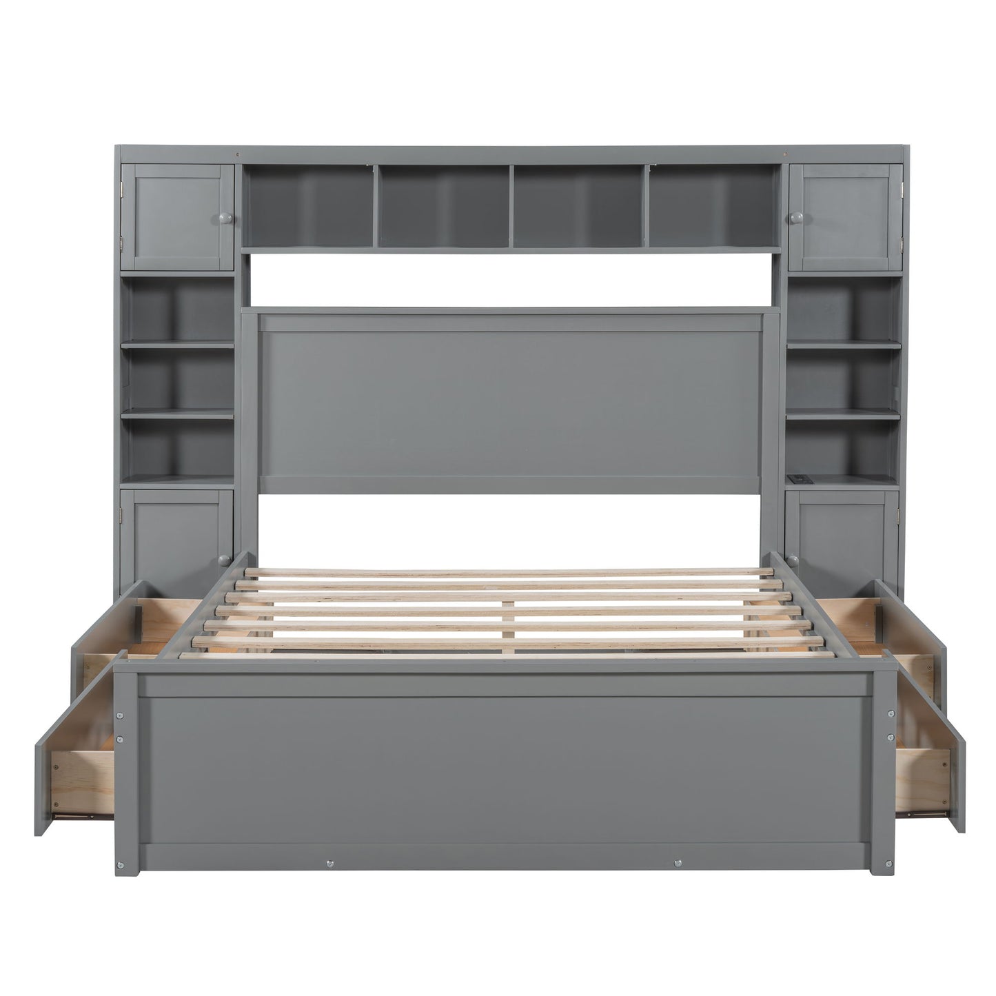 Bed With All In One Cabinet, Shelf And Sockets - The Sleep Loft - Online Mattress Showroom NYC