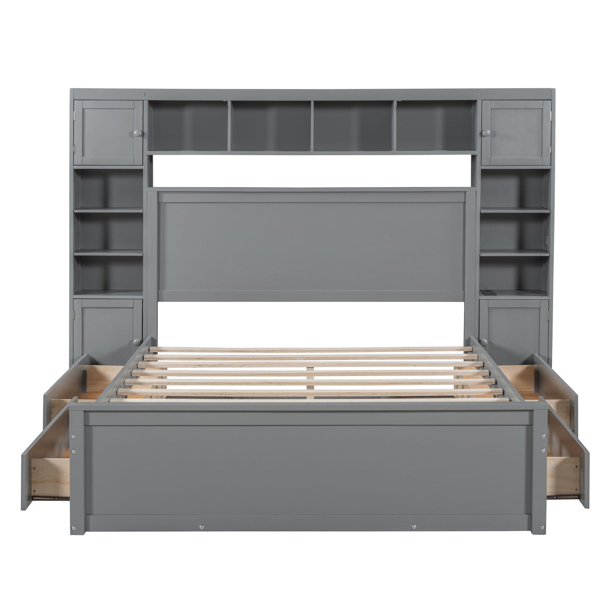 Bed With All In One Cabinet, Shelf And Sockets - The Sleep Loft - Online Mattress Showroom NYC