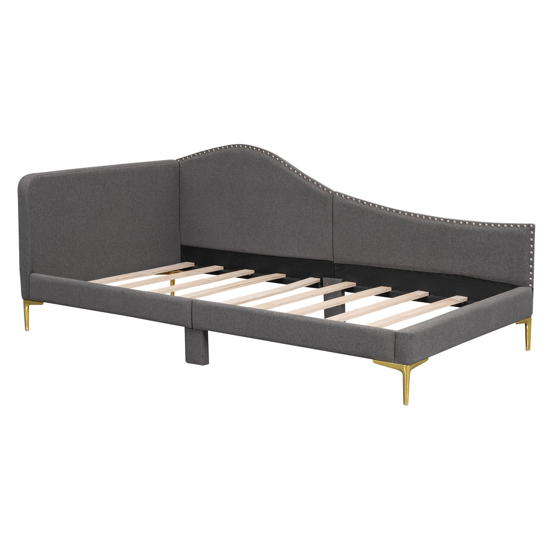 Upholstered Daybed With Headboard And Armrest, Support Legs - The Sleep Loft - Online Mattress Showroom NYC