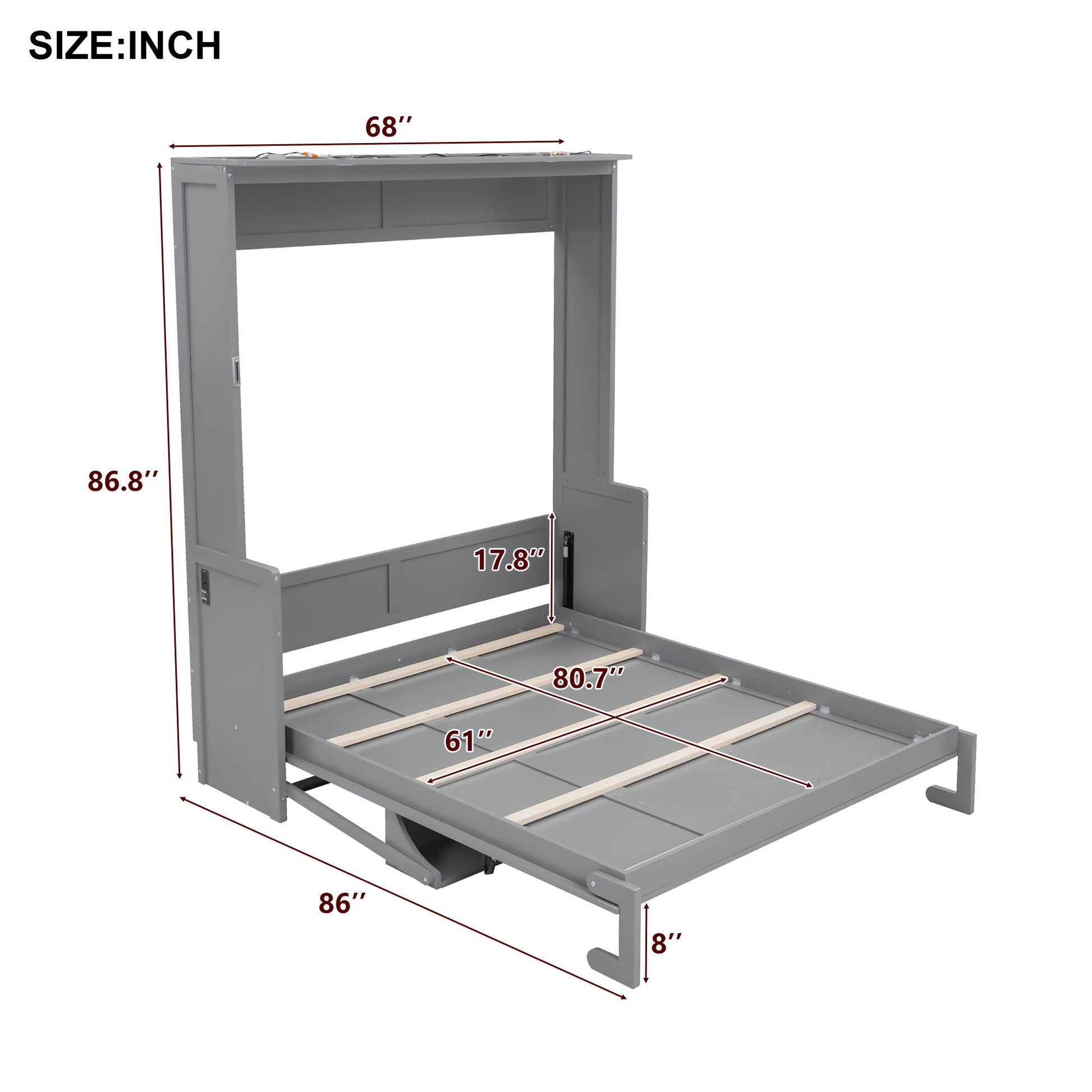 Murphy Bed With Desk, LED Lights & USB Charging Station - The Sleep Loft - Online Mattress Showroom NYC