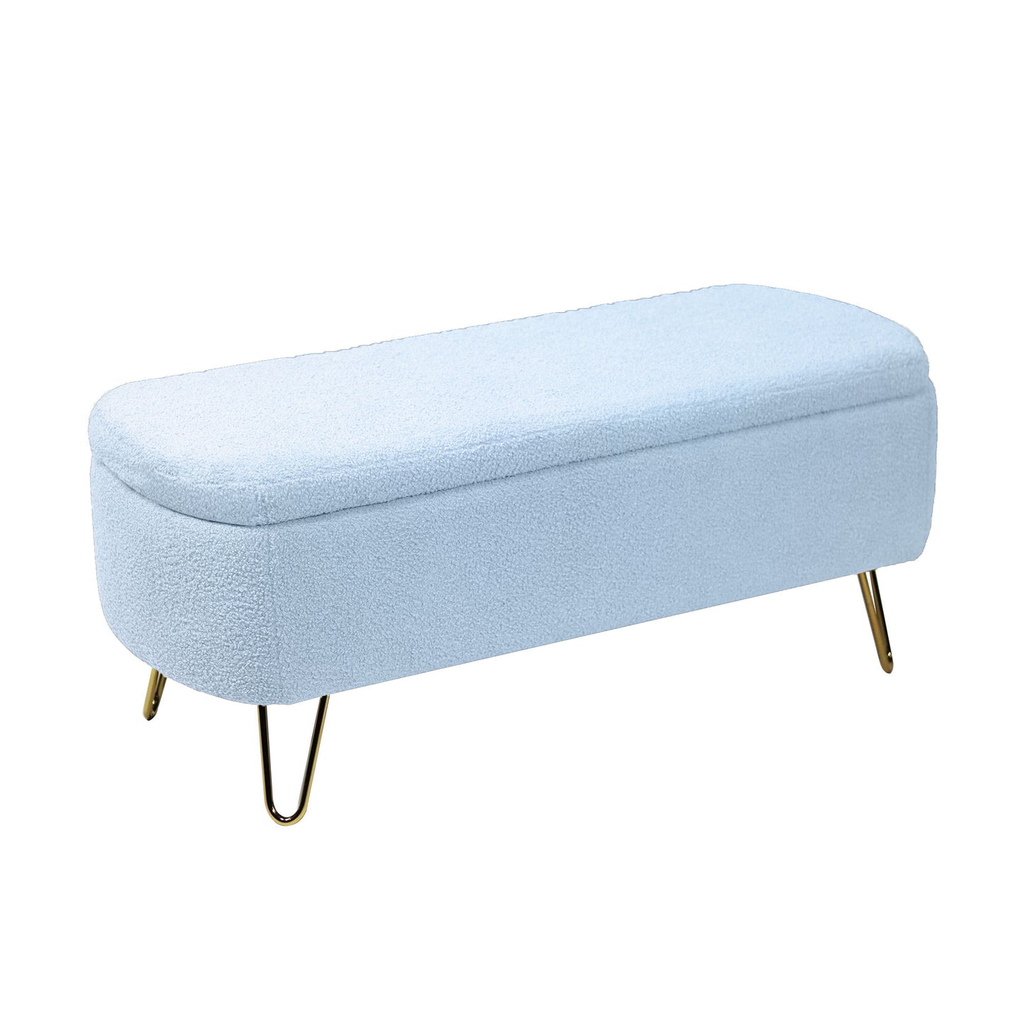 Storage Ottoman Bench For End Of Bed Legs, Modern Camel Faux Fur Entryway Bench Upholstered Padded With Storage For Living Room Bedroom - The Sleep Loft - Online Mattress Showroom NYC