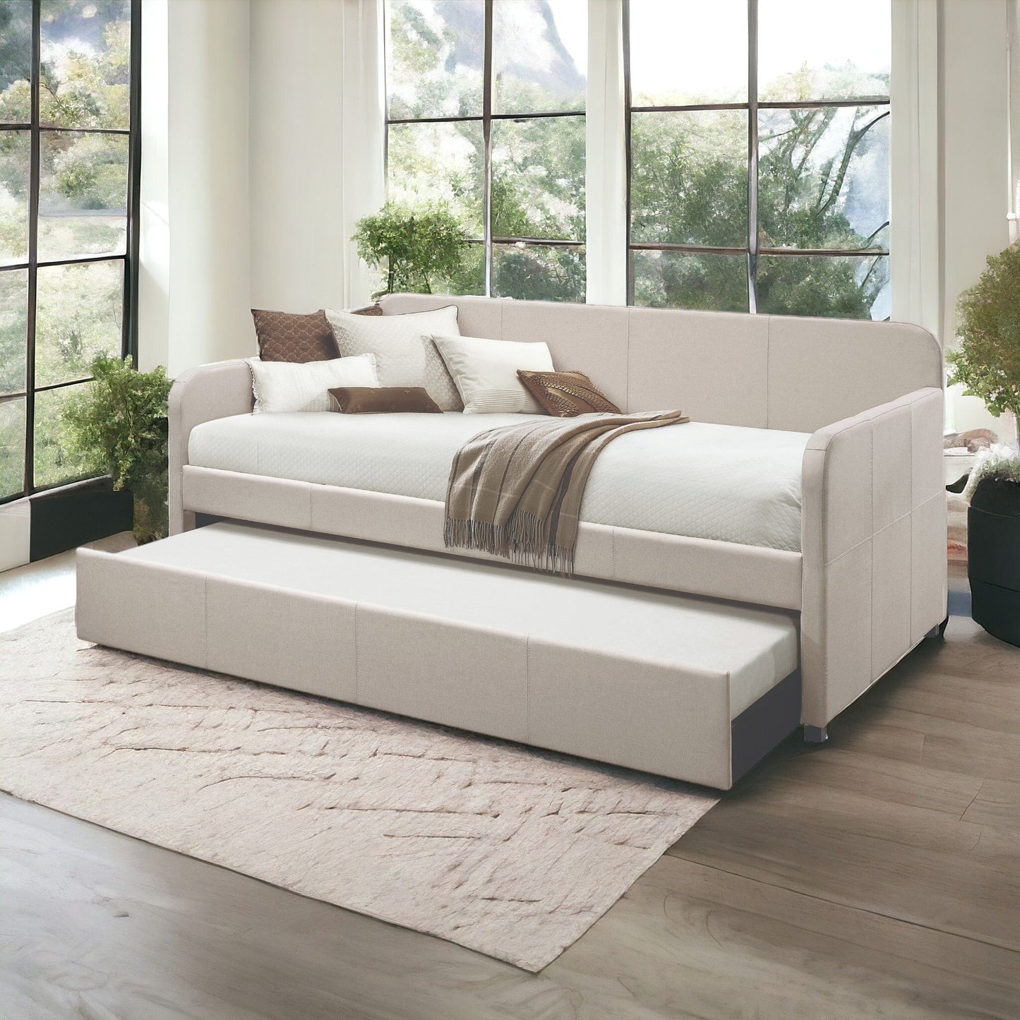 Jagger - Twin Daybed With Trundle - Fog - The Sleep Loft - Online Mattress Showroom NYC