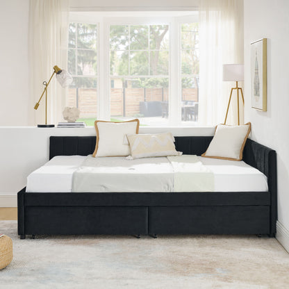 Upholstered Tufted Daybed Frame With Storage Drawers - The Sleep Loft - Online Mattress Showroom NYC