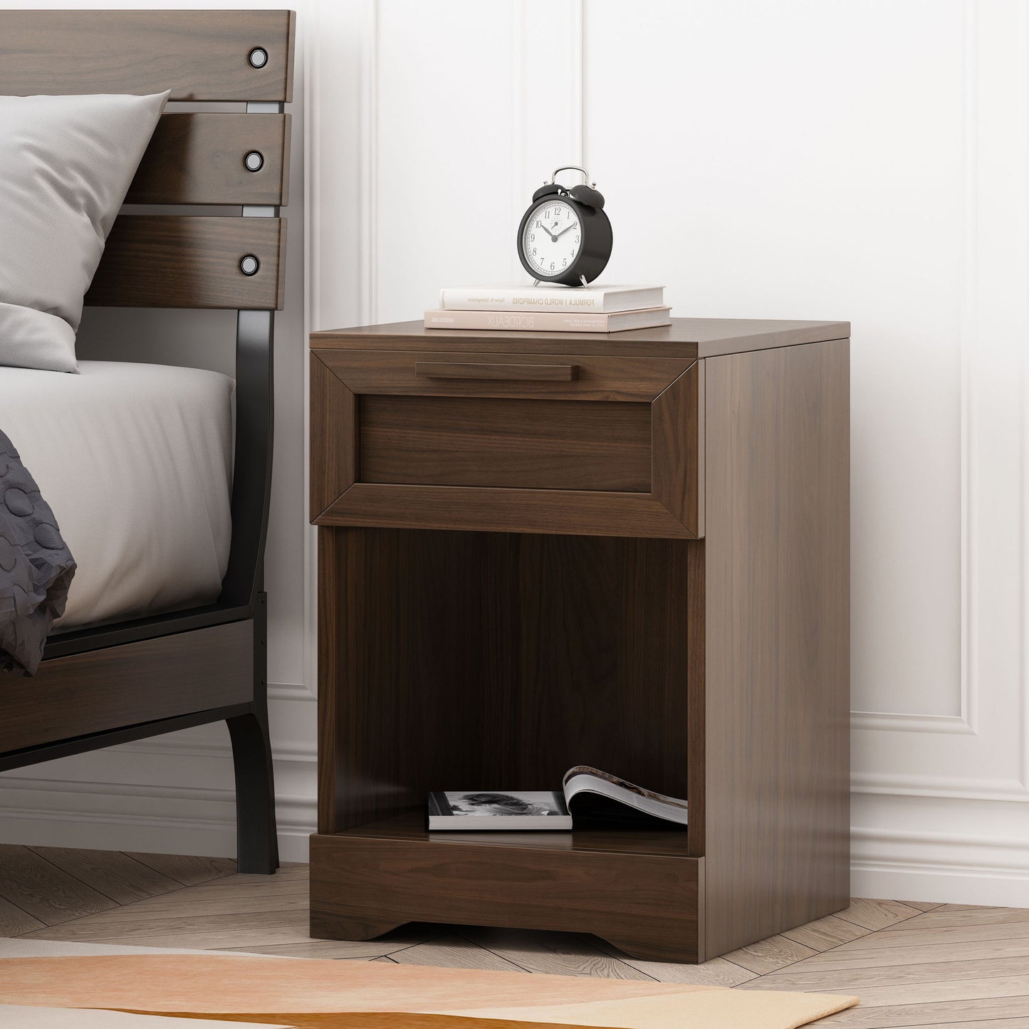 Broxon - Rustic Drawer Nightstand - The Sleep Loft - Online Mattress Showroom NYC